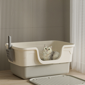 Jumbo Semi-Enclosed Cat Litter <b>Box</b> with Leak Tray - Extra-Large Includes Shovel <b>Drop</b>-Shipping - Product Image 3