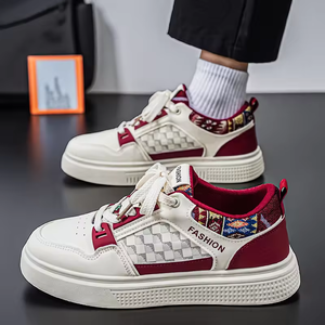 Zapatos Deportivos Casuales Transpirables de Moda para Adolescentes, Zapatos Planos de Skateboarding para Jóvenes, Zapatillas de Cuero Versátiles para Hombre - Product Image 3