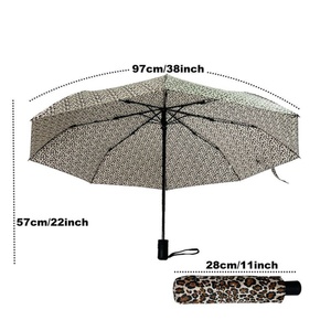 Hot Selling 21 23 Inch Durable Iron <b>Frame</b> Manual Folding Umbrella with Leopard Pattern for Hotel Corporate Giveaways - Product Image 3