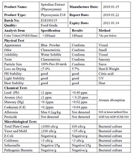 Pura Natural Azul Spirulina Ficocianina Em Pó Halal Certificado UV Testado Alta Proteína - Product Image 4