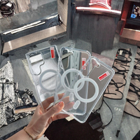 Usine En Gros Transparent Aimant Fort Clair Cas pour iPhone 11 12 13 16 Pro Max Sans Fil De Charge Acrylique Cas Magnétique