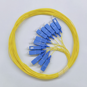 12 Colors Color-coded Yellow White Jacket Single Mode 9/125μm SC UPC Fiber Pigtails for FTTH CATV Data Center <b>Telecommunication</b> - Product Image 1
