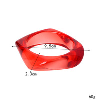 Bracelet en résine semi-transparente polygonale teinte couleur, style exagéré, en liquidation – Bracelets tendance