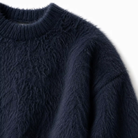 Ensemble pull décontracté en maille unie pour femme, chaud et douillet pour l'hiver, broderie, coupe ample, tissu épais anti-plis, logo personnalisé