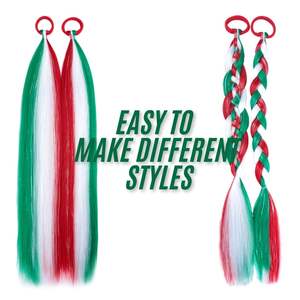 ต่อผมหางม้าสีแดง/ขาว/<span class=keywords><strong>เขียว</strong></span>สำหรั<span class=keywords><strong>บ</strong></span>เด็ก ต่อผมหางม้าแ<span class=keywords><strong>บ</strong></span><span class=keywords><strong>บ</strong></span>มีเส้นใย<span class=keywords><strong>ประกาย</strong></span> พร้อมยางรัดผม หลากสี สำหรับเด็กผู้หญิง - Product Image 3