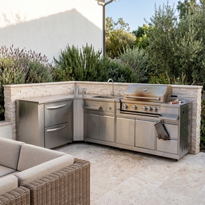 Nuovo Prodotto: Set Essenziale per <span class=keywords><strong>Barbecue</strong></span> Ignifugo da <span class=keywords><strong>Esterno</strong></span> con Armadietto, Cucina Modulare <span class=keywords><strong>in</strong></span> Acciaio Inox per Villa - Product Image 1