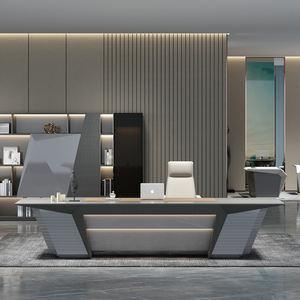 Vendo una <span class=keywords><strong>serie</strong></span> de bordes de diseño de forma de montaña gris avanzada patentada única con desbloqueo de huellas dactilares inteligente Escritorio de oficina de gabinete adjunto - Product Image 1