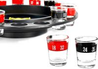 Roulette de service à boire, 16 pièces, Roulette en verre rouge/noir