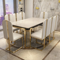 Ensemble table à manger et chaises modernes de bonne qualité en verre pour banquet Ensemble de salle à manger solide 6 places noir