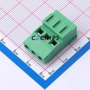 MX128H-5.08-03P-GN01-Cu-Y-A <b>Screw</b> Terminal <b>Block</b> Through hole Component (THT),P=5.08mm Connector 1x3P 5.08mm Green Through Hole - Product Image 1