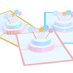 การ์ดอวยพร3D ลายการ์ตูนสำหรับเด็กการ์ดเค้กรูป<span class=keywords><strong>การ์ตูน</strong></span>แบบสร้างสรรค์ 'ขอบคุณ' สุขสันต์วันเกิด' - Product Image 1