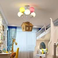 Lampes suspendues modernes pour chambre d'enfant, luminaire suspendu en forme de maison en bois, lumière pour chambre de princesse, lustre décoratif pour salon et cuisine