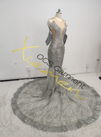 Ocstrade brillant strass argent robes de bal femmes dame élégante voir à travers Sexy Bling tissu robes de bal 2025 fête