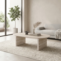 Table basse en MDF finition travertin, style moderne et contemporain, pour salon, prix d'usine, vente chaude, mobilier de maison en bois