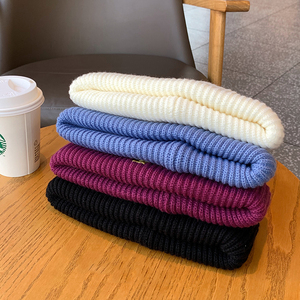 2021 New Winter Custom Embroidered Logo Ribbed Knit 100% Acrylic Warm <b>Thermal</b> Breathable Women Men Custom Beanie - Product Image 3