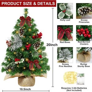 Christmas <strong>2025</strong> Table Xmas Decor Luxury Mini Christmas <strong>Tree</strong> 45cm/60cm/120cm/150cm/180cm <strong>Artificial</strong> Christmas <strong>Tree</strong> With <strong>Lights</strong> - Product Image 2