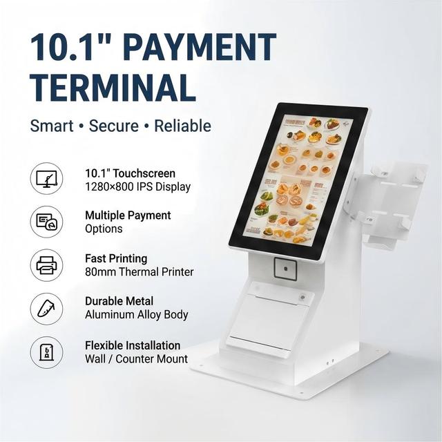 OEM Custom 10.1 Inch Self-service Payment Terminal Win10 All-in-One PC Intel Core I3/i5 Capacitive Touch Screen Computer SDK