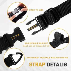 Sangle de fixation en nylon robuste auto-adhésive pour garage, avec boucle de rangement, résistante à la chaleur et écologique, avec crochets et bandes adhésives - Product Image 2