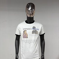 T-shirt Ringer Vintage Homme TS4226 100% Coton avec Impression Graphique Portrait Streetwear Manches Courtes Personnalisable pour Homme