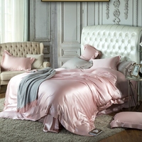 Parure de lit en Satin de soie mûre Pure rose, ensemble de literie de luxe en soie modifiée oeko-tex pour mariage, écologique, hôpital, 20