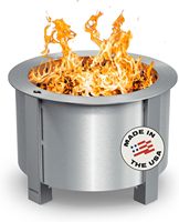 Brasero sans fumée en acier Corten Série 24, compatible avec le bois, pour usage extérieur familial, large gamme d'accessoires Breeo