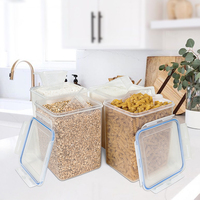 Organizador de Cocina, Recipientes Herméticos para Almacenamiento de Alimentos de 5.2L, Plástico Transparente PP, Apilables, Caja de Almacenamiento para Harina, Granos y Cereales