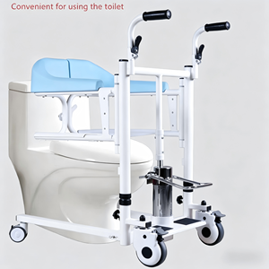 Silla de Baño y Transferencia para Pacientes Ancianos Paralizados y Postrados en Cama, Equipo de Seguridad Multifuncional con Elevación Hidráulica Cromada - Product Image 3