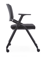 Chaise de bureau moderne empilable et pliable, dossier ouvert, accoudoirs réglables, idéale pour salle de conférence, bureau à domicile, visiteurs