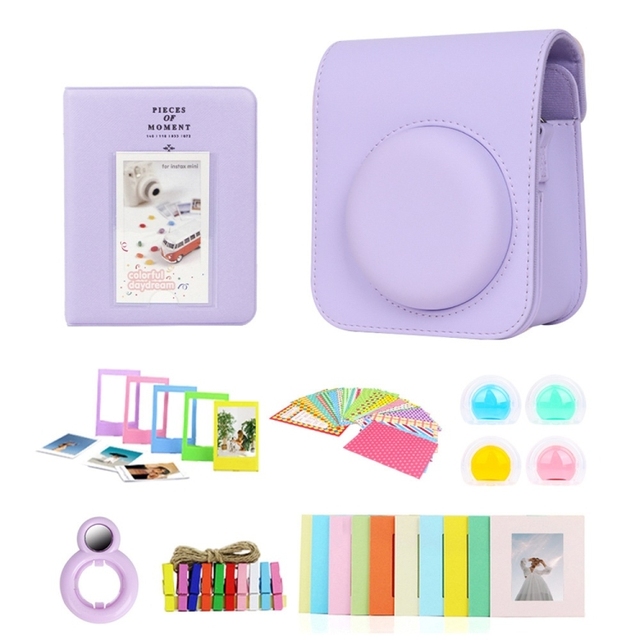 Colorful Gift for Mini12 7 in 1 Photo Album Sticker Photo Frame Camera Bag case Cover