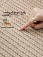Tapis de salon neuf haut de gamme, moderne, pelucheux, sans lavage, essuyable, style mi-siècle Wabi Sabi, imperméable, grande surface, à carreaux, pour chambre à coucher