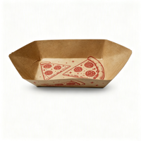 Plateau de service en carton kraft jetable écologique, robuste, pliable, forme personnalisable, avec lamination, pour la restauration