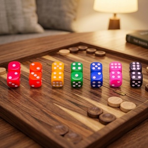 Jeu de dés en acrylique coloré de haute qualité, taille standard, 16 mm, coins arrondis, 6 faces, D6 opaque, pour jeux de table, RPG, jeux de société, fêtes, bars - Product Image 3