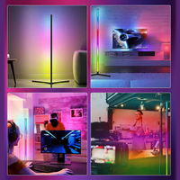 Lampe d'angle à couleurs changeantes pour capteur de musique, bricolage, contrôle via application WIFI, lampe de sol à LED RGBIC pour salle de jeu
