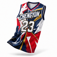 Maillot de basketball personnalisé à impression intégrale par sublimation, motif graphique, pour tenue d'équipe de crossover