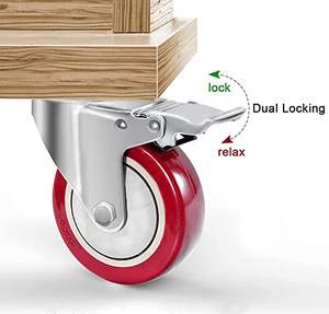 3 Zoll <span class=keywords><strong>4</strong></span> Zoll 5 Zoll mittelschwere schwarze PU-Lenk rollen mit Bremsen - Product Image 4