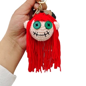 Portachiavi con Bambola Carina Lavorata all'Uncinetto, Accessorio per Borsa, Ornamento Divertente da Appendere, Regalo - Product Image 5