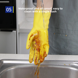 Gants en caoutchouc épais jaunes de haute qualité, durables et résistants à l'usure pour le nettoyage, gants en latex - Product Image 2