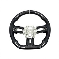 Volant en cuir Mustang, volant en fibre de carbone, volant en cuir perforé, marqueur supérieur blanc, Ford Mustang S550