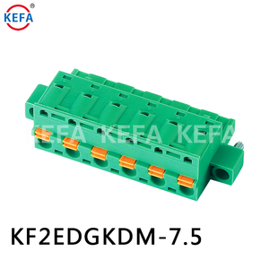 ขั้วต่อสายไฟแบบเสียบ KEFA 28-16AWG สีเขียว รุ่น KF2EDGKDM-7.5/7.62 มม. ระยะห่างขา 2 ขา 300V 8A แบบเสียบเข้า ชุบนิกเกิล ทองแดง - Product Image 2
