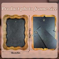 Marcos Ondulados Curvos para Fotos, Tablero de MDF, Estilo Ondulado, 4x6 Pulgadas, Marco de Madera para Fotos