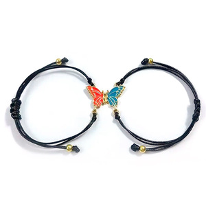 Lovecryst 2 pz/set olio gocciolante coppie bracciali migliori amici farfalla braccialetti regolabili BFF gioielli amicizia regali per bambini - Product Image 1