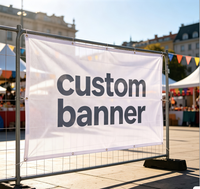 Bannière en vinyle maillé personnalisée pour barricade, impression UV synchronisée, imperméable, pour décoration de fêtes de rue et événements publics