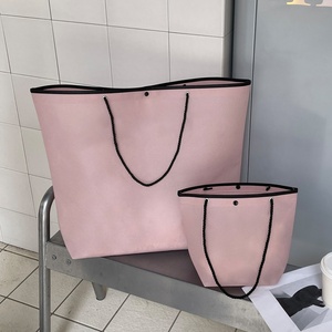 Sac fourre-tout non tissé grande taille, sacs de courses portables avec impression de lettres, sacs à bandoulière grande capacité pour femmes avec bouton - Product Image 6