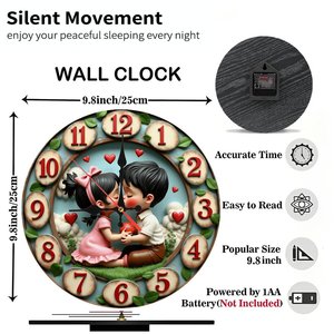<b>Round</b> Wooden Wall Clock 25x25Cm Modern Minimalist Quartz Movement Home Indoor Decor Clock - Product Image 2