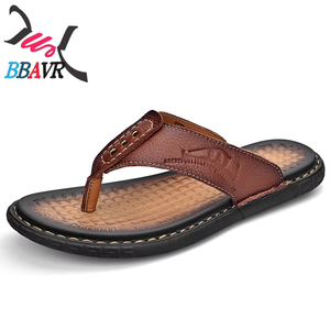 Sandalias Explosivas de Verano, de Piel de Vacuno de Primera Capa, Casuales, para Caminar, Tipo Chanclas - Product Image 5