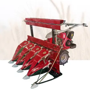 Mesin pemanen gandum beras mesin pemanen Mini Maize dan traktor berjalan dengan sangat baik HJ-GS4