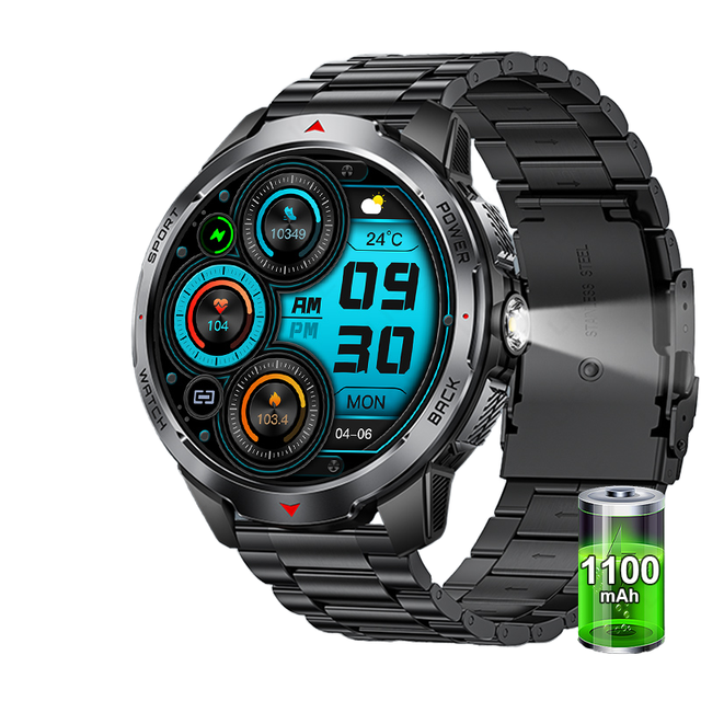 2025 Outdoor Sports Smartwatch KT88 Answer Call IP67 1.46Inch IPS Screen 515mAh Battery Sleep Tracker 5-10 Days Men Alloy Case
