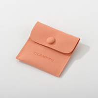 Pochettes d'emballage de luxe en microfibre suédée pour bijoux, avec insert pour carte à bijoux, enveloppe pour boucles d'oreilles et colliers