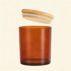 Bocaux à bougies cylindriques en verre vides de 7oz, 10oz, 14oz, transparents, en gros, supports de bougies de luxe personnalisés avec couvercle, Noël - Product Image 2