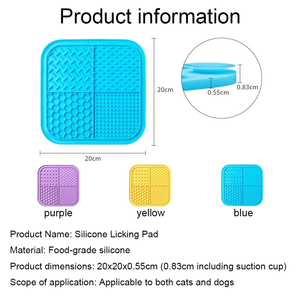 Portable Solid Pattern Treats Suitable Pet Lick <b>Mat</b> Anti-Choking Eco-Friendly Easy Cleanup <b>Silicone</b> Slow Feeder with Suction Cup - Product Image 3